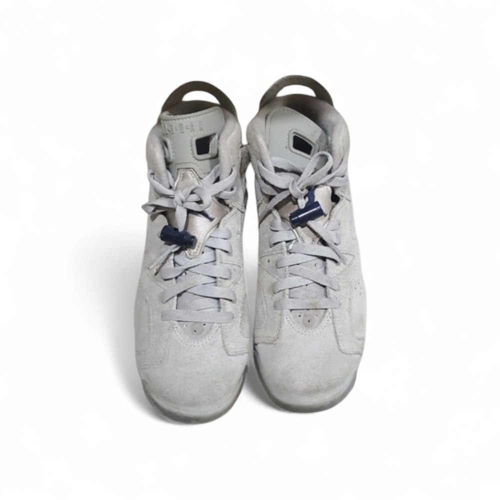 Jordan Women's Suede Sneakers in Gray and Olive